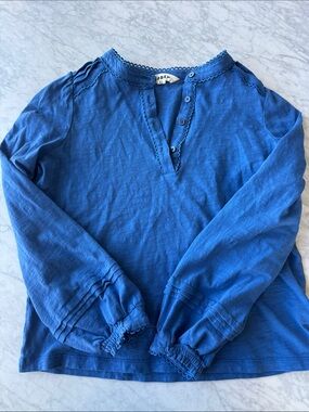 Boden Bright Blue Crochet-Trim Top